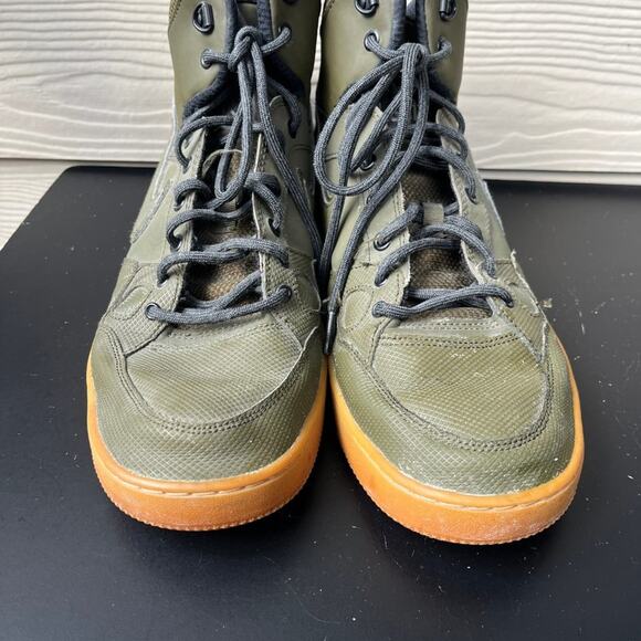 Nike Men's Son of Force Mid Loden Green Leather Shoes Sneakers Size 12 - Picture 3 of 11
